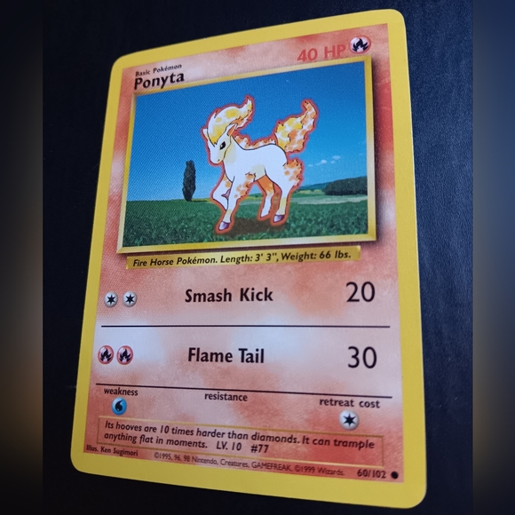 Ponyta Pokemon Card - Base Set - NO. 60/102 Common Non-Holo - Picture 6 of 9